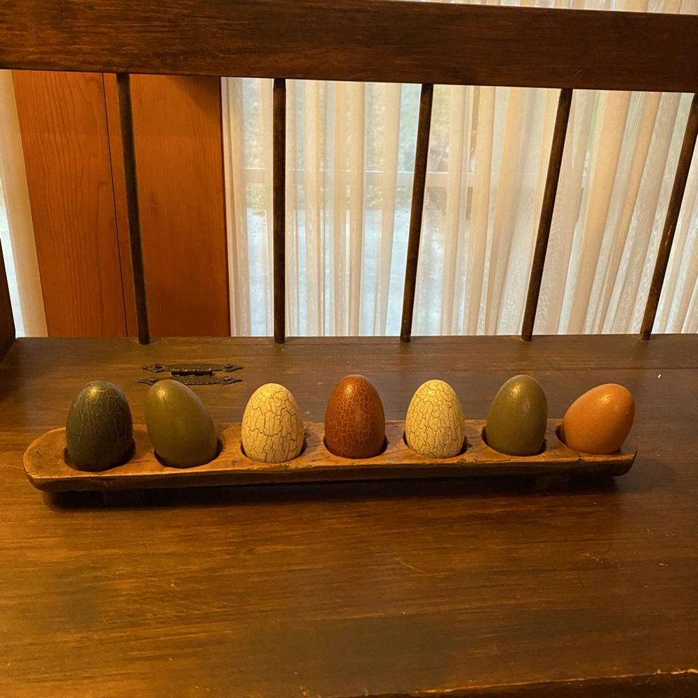 Rustic eggs with holder